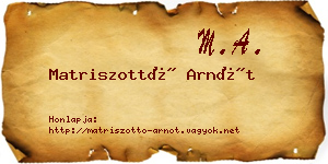 Matriszottó Arnót névjegykártya